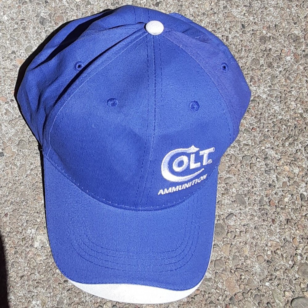 Colt Ammunition Ammo NWOT Baseball Cap Hat Cover Lid; Royal Blue & White - Picture 6 of 6